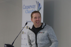 Dr Jonny Bloomfield Health and Performance Coach speaking at the Causeway Chamber of Commerce's  conference on Skills, Scaling and Social Values held at the Marine Hotel In Ballycastle.