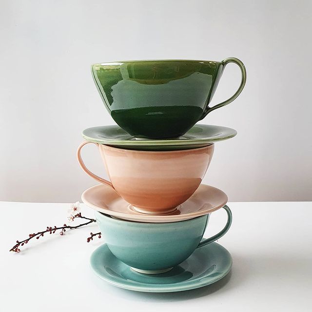 Trio of Cups and Saucers