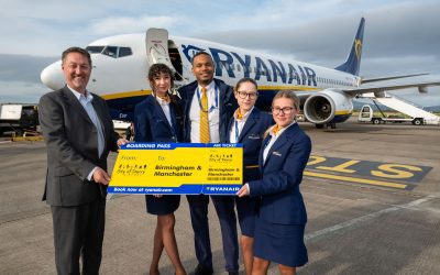 RYANAIR EXTENDS BIRMINGHAM ROUTE FOR WINTER 2024 & CELEBRATES OVER 5 MILLION PASSENGERS THROUGH CITY OF DERRY AIRPORT